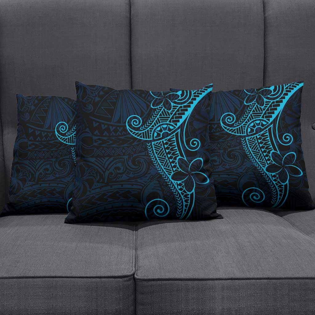 Black Blue Polynesian Tribal Pillow Cover - Polynesian Pride