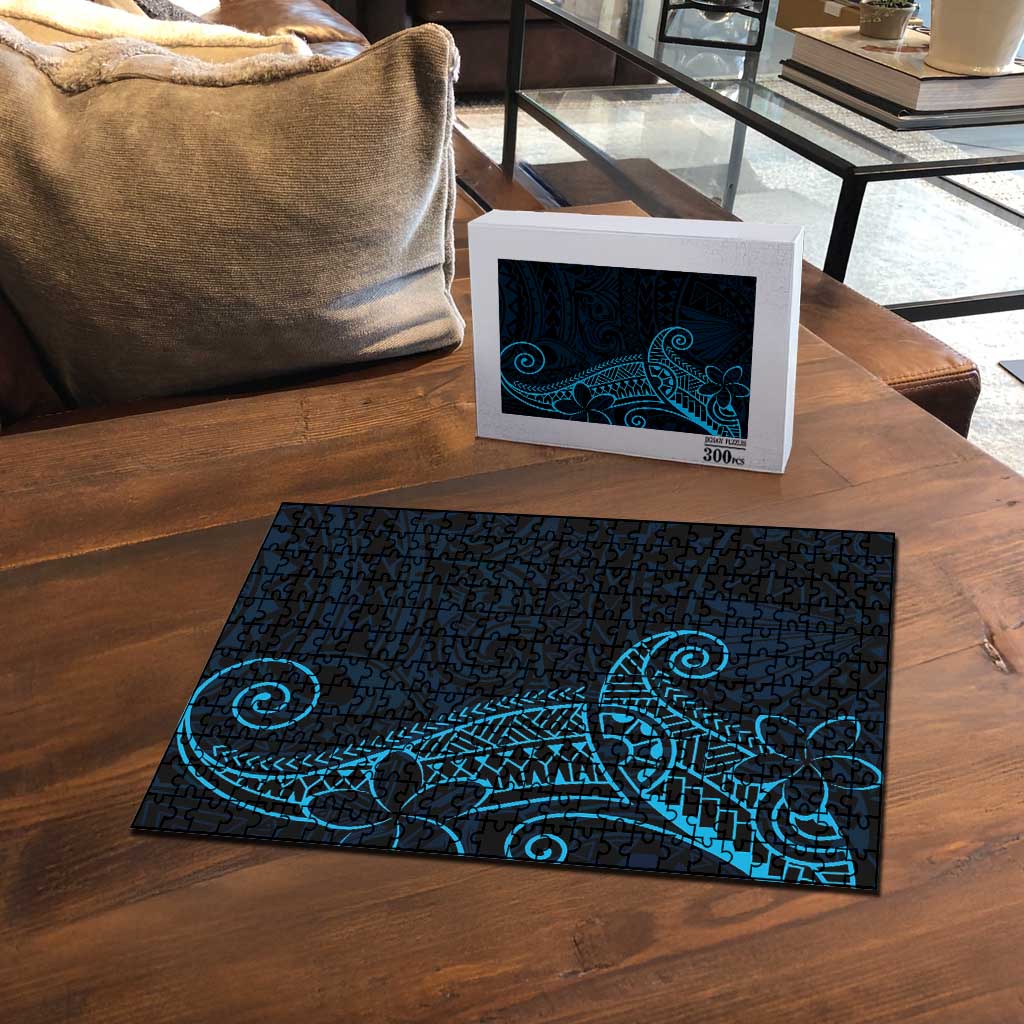 Black Blue Polynesian Tribal Puzzle - Polynesian Pride