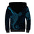 Black Blue Polynesian Tribal Sherpa Hoodie - Polynesian Pride