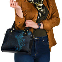 Black Blue Polynesian Tribal Shoulder Handbag - Polynesian Pride