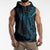 Black Blue Polynesian Tribal Sleeveless Hoodie - Polynesian Pride