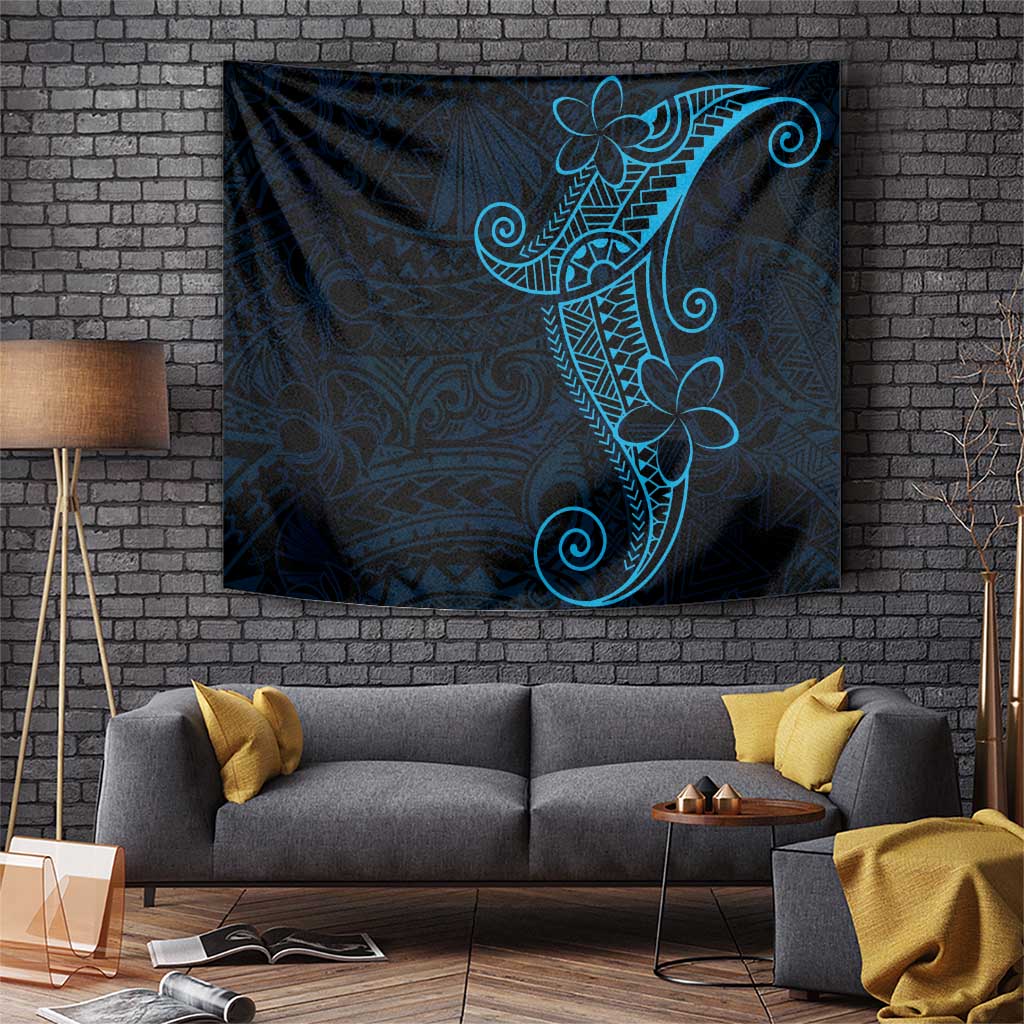 Black Blue Polynesian Tribal Tapestry LT9 Blue - Polynesian Pride