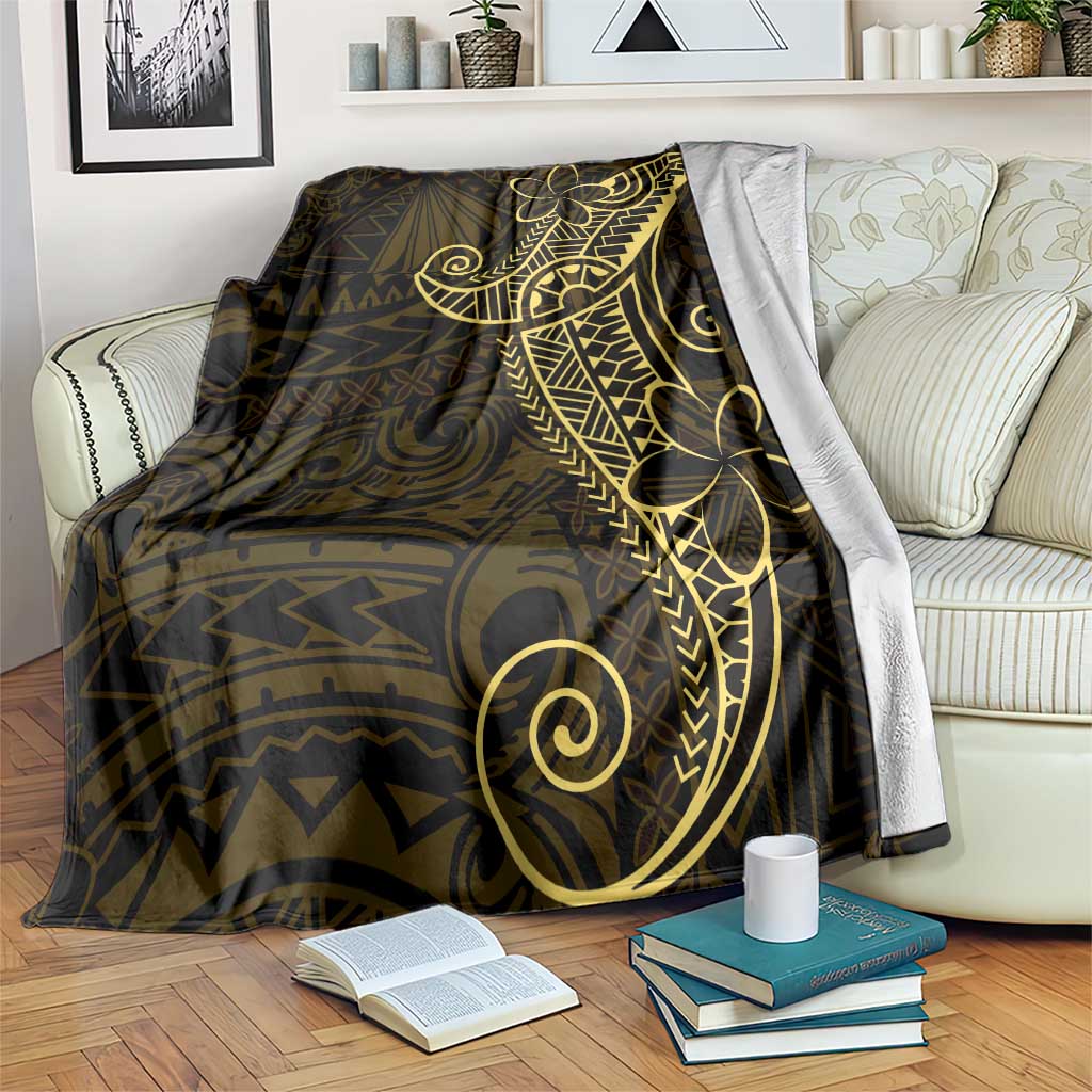 Black Gold Polynesian Tribal Blanket LT9 Gold - Polynesian Pride