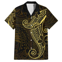 Black Gold Polynesian Tribal Family Matching Off Shoulder Maxi Dress and Hawaiian Shirt - Polynesian Pride