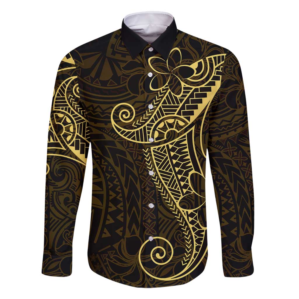 Black Gold Polynesian Tribal Family Matching Tank Maxi Dress and Hawaiian Shirt - Polynesian Pride