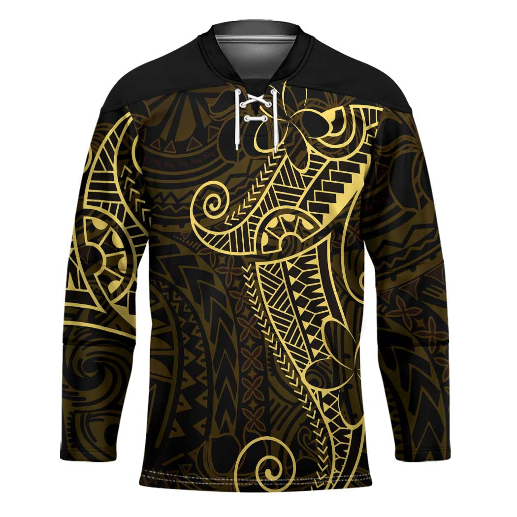 Black Gold Polynesian Tribal Hockey Jersey - Polynesian Pride