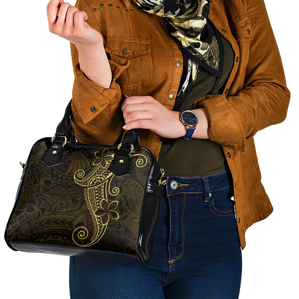 Black Gold Polynesian Tribal Shoulder Handbag - Polynesian Pride