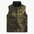 Black Gold Polynesian Tribal Sleeveless Puffer Jacket - Polynesian Pride