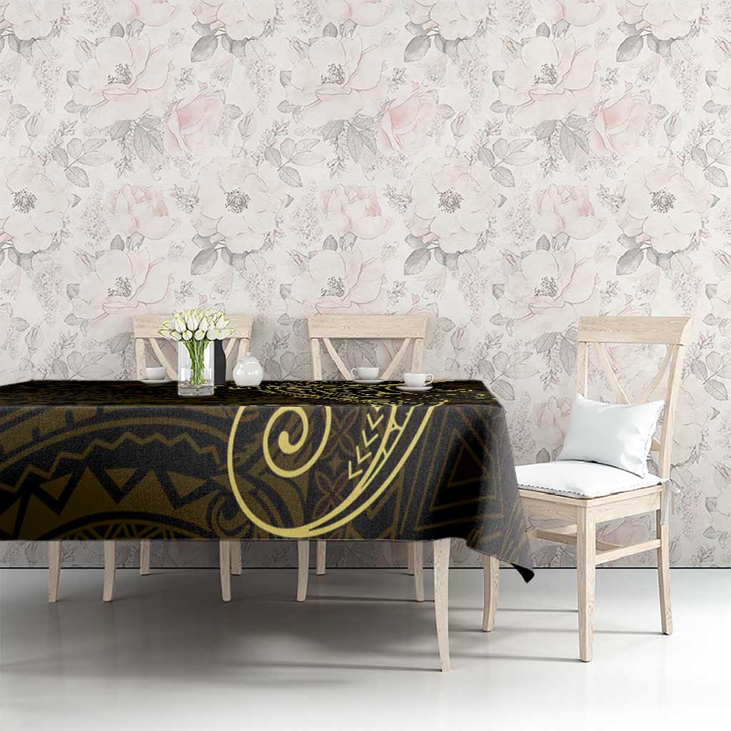 Black Gold Polynesian Tribal Tablecloth - Polynesian Pride