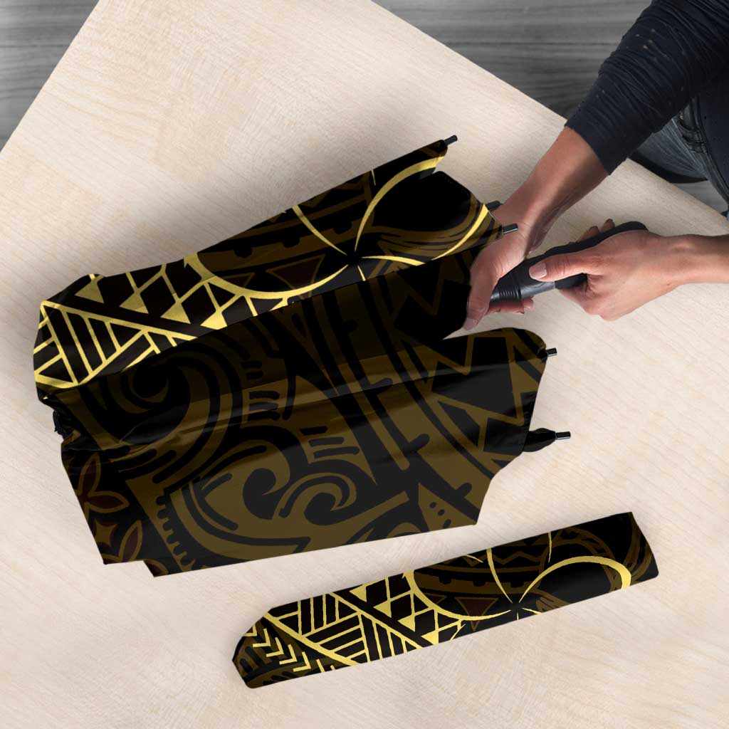 Black Gold Polynesian Tribal Umbrella - Polynesian Pride