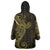 Black Gold Polynesian Tribal Wearable Blanket Hoodie - Polynesian Pride