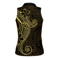 Black Gold Polynesian Tribal Women Sleeveless Polo Shirt LT9 - Polynesian Pride