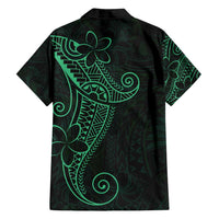 Black Green Polynesian Tribal Family Matching Long Sleeve Bodycon Dress and Hawaiian Shirt LT9 - Polynesian Pride