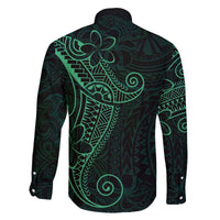 Black Green Polynesian Tribal Family Matching Off The Shoulder Long Sleeve Dress and Hawaiian Shirt LT9 - Polynesian Pride