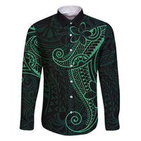 Black Green Polynesian Tribal Family Matching Puletasi and Hawaiian Shirt - Polynesian Pride