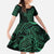 Black Green Polynesian Tribal Family Matching Tank Maxi Dress and Hawaiian Shirt - Polynesian Pride