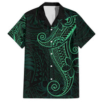Black Green Polynesian Tribal Family Matching Tank Maxi Dress and Hawaiian Shirt - Polynesian Pride