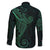 Black Green Polynesian Tribal Family Matching Tank Maxi Dress and Hawaiian Shirt - Polynesian Pride