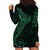 Black Green Polynesian Tribal Hoodie Dress - Polynesian Pride