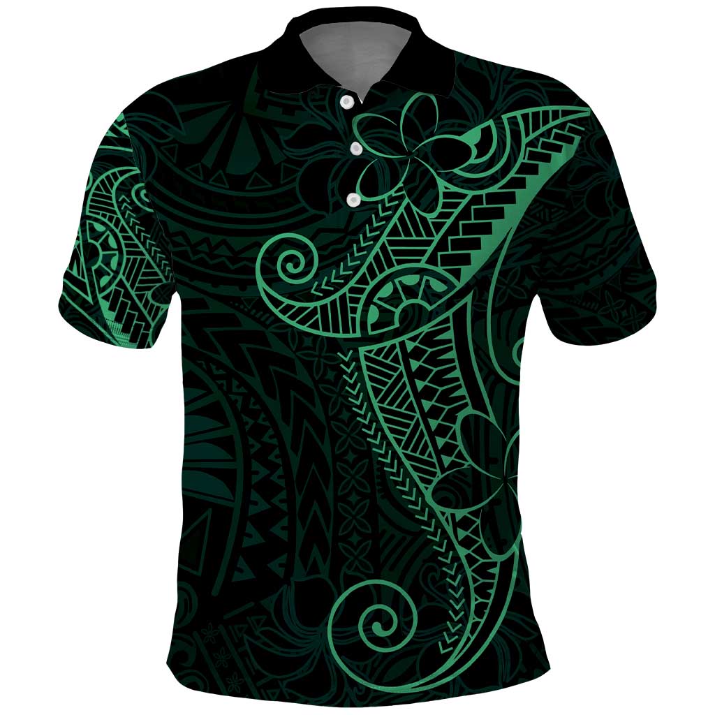 Black Green Polynesian Tribal Polo Shirt - Polynesian Pride