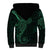 Black Green Polynesian Tribal Sherpa Hoodie - Polynesian Pride