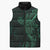 Black Green Polynesian Tribal Sleeveless Puffer Jacket - Polynesian Pride
