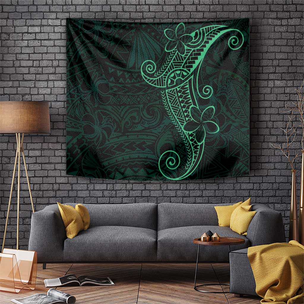 Black Green Polynesian Tribal Tapestry LT9 Green - Polynesian Pride