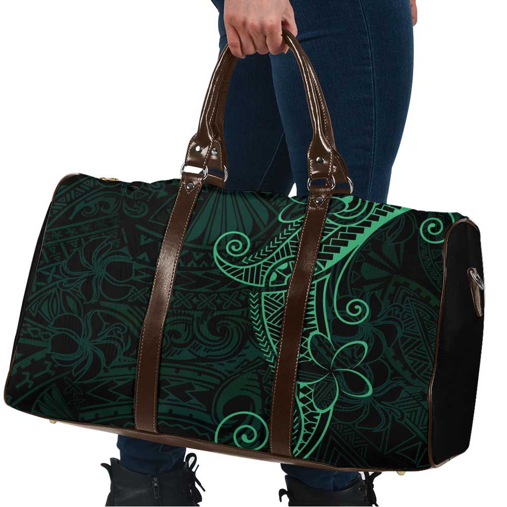 Black Green Polynesian Tribal Travel Bag - Polynesian Pride