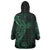 Black Green Polynesian Tribal Wearable Blanket Hoodie - Polynesian Pride