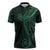 Black Green Polynesian Tribal Zipper Polo Shirt - Polynesian Pride