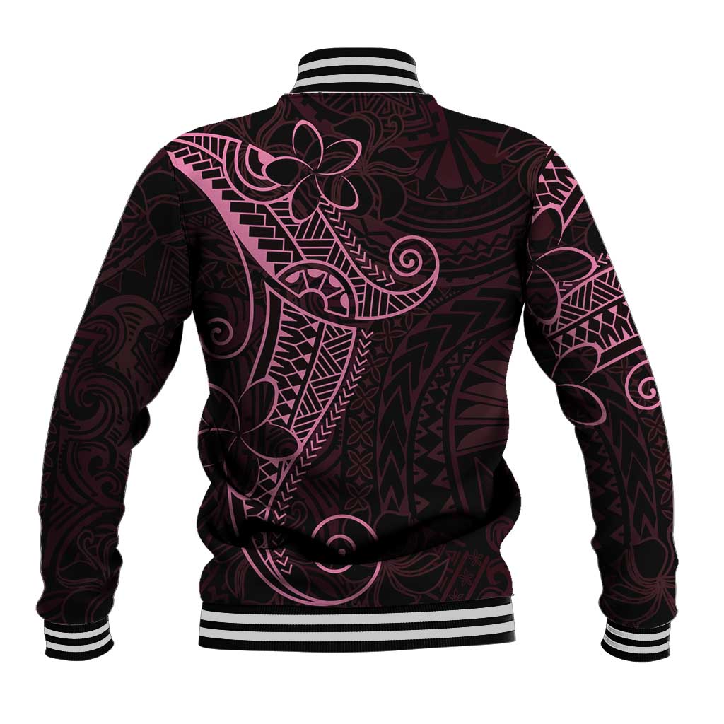 Black Pink Polynesian Tribal Baseball Jacket - Polynesian Pride