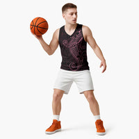Black Pink Polynesian Tribal Basketball Jersey - Polynesian Pride