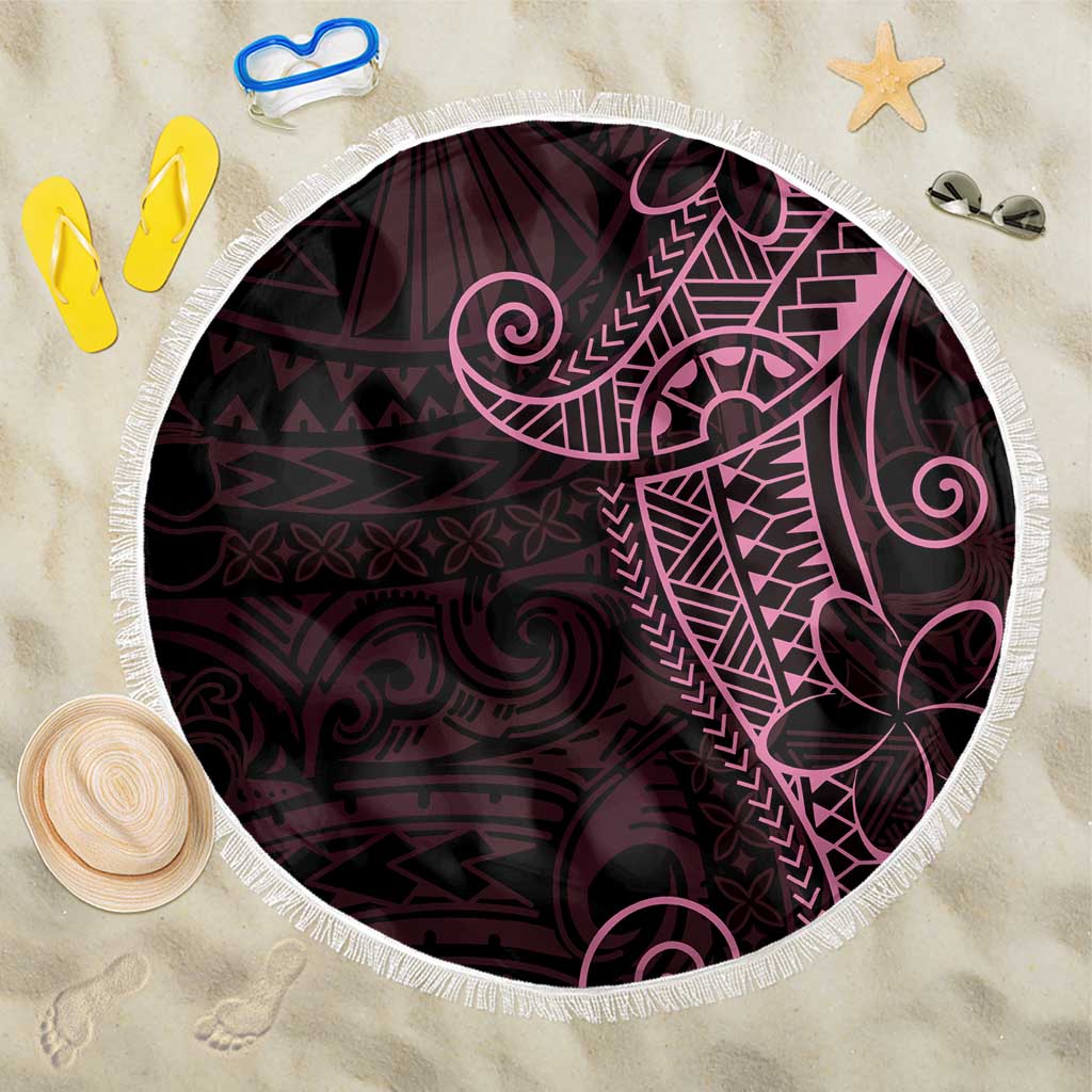 Black Pink Polynesian Tribal Beach Blanket LT9 One Size 150cm Pink - Polynesian Pride