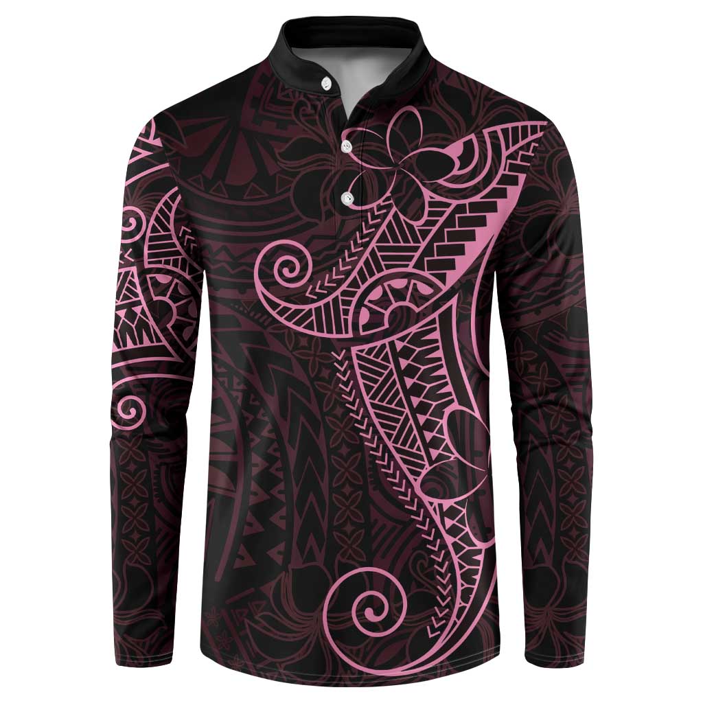 Black Pink Polynesian Tribal Button Sweatshirt LT9 Pink - Polynesian Pride