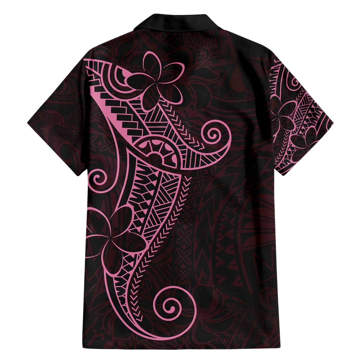 Black Pink Polynesian Tribal Family Matching Off The Shoulder Long Sleeve Dress and Hawaiian Shirt LT9 - Polynesian Pride