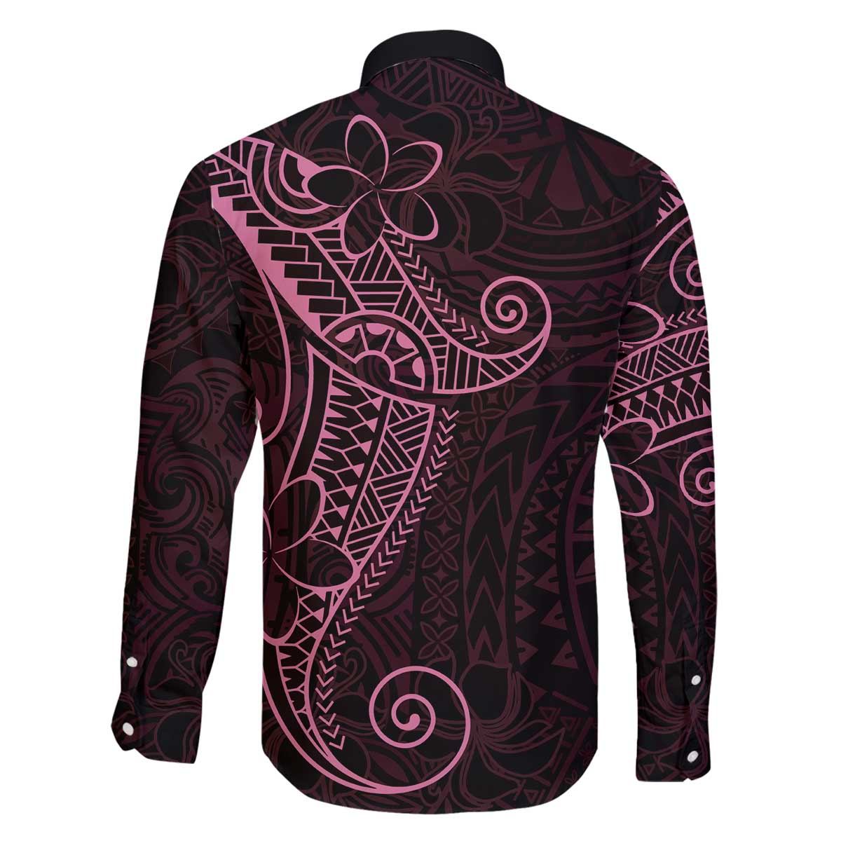 Black Pink Polynesian Tribal Family Matching Off The Shoulder Long Sleeve Dress and Hawaiian Shirt LT9 - Polynesian Pride