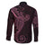 Black Pink Polynesian Tribal Family Matching Off The Shoulder Long Sleeve Dress and Hawaiian Shirt - Polynesian Pride