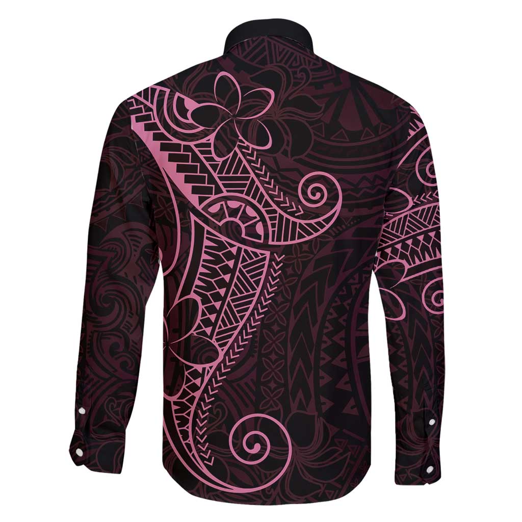 Black Pink Polynesian Tribal Family Matching Off Shoulder Maxi Dress and Hawaiian Shirt - Polynesian Pride