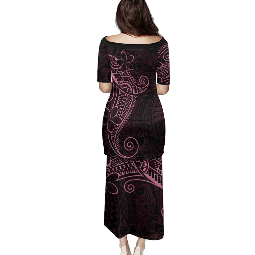 Black Pink Polynesian Tribal Family Matching Puletasi and Hawaiian Shirt - Polynesian Pride