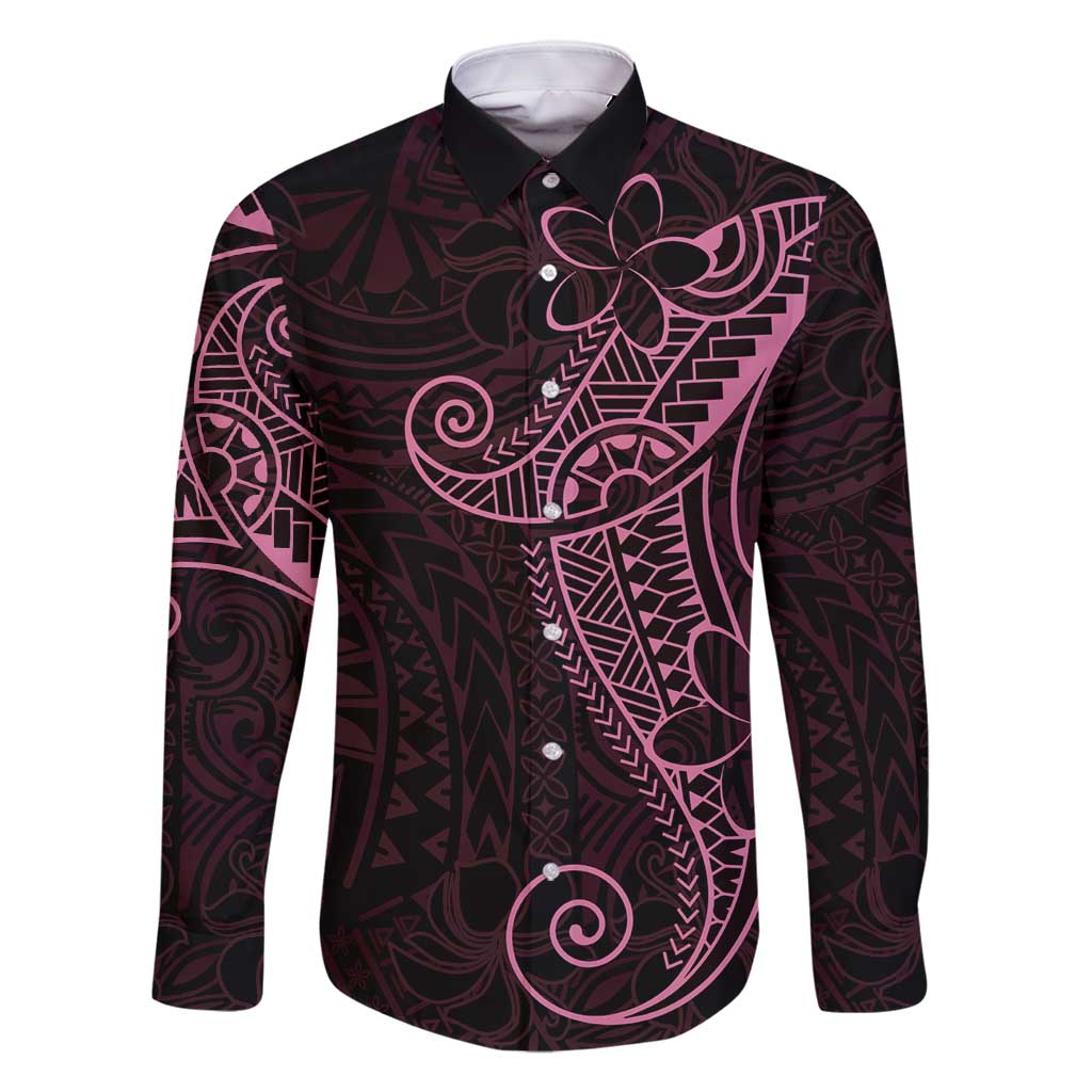 Black Pink Polynesian Tribal Family Matching Summer Maxi Dress and Hawaiian Shirt - Polynesian Pride