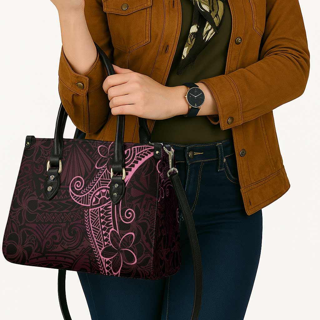 Black Pink Polynesian Tribal Leather Bag - Polynesian Pride