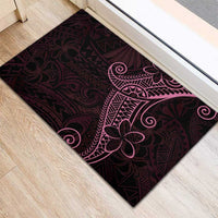 Black Pink Polynesian Tribal Rubber Doormat - Polynesian Pride