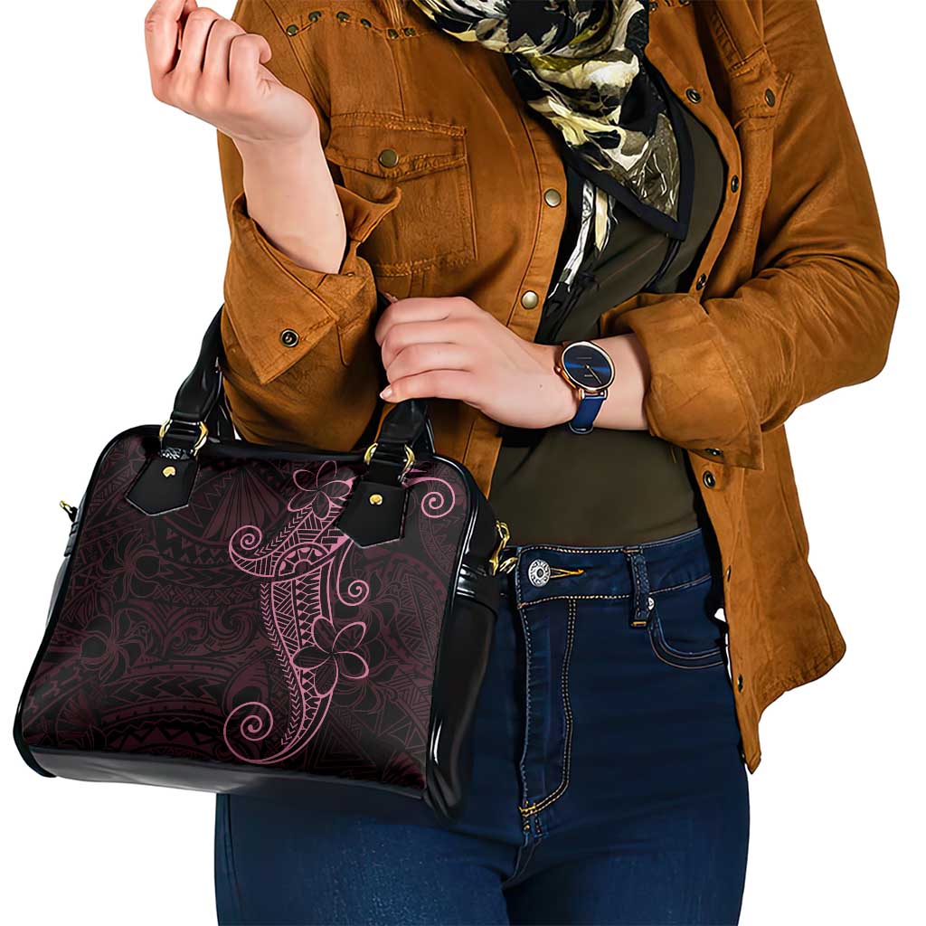 Black Pink Polynesian Tribal Shoulder Handbag - Polynesian Pride