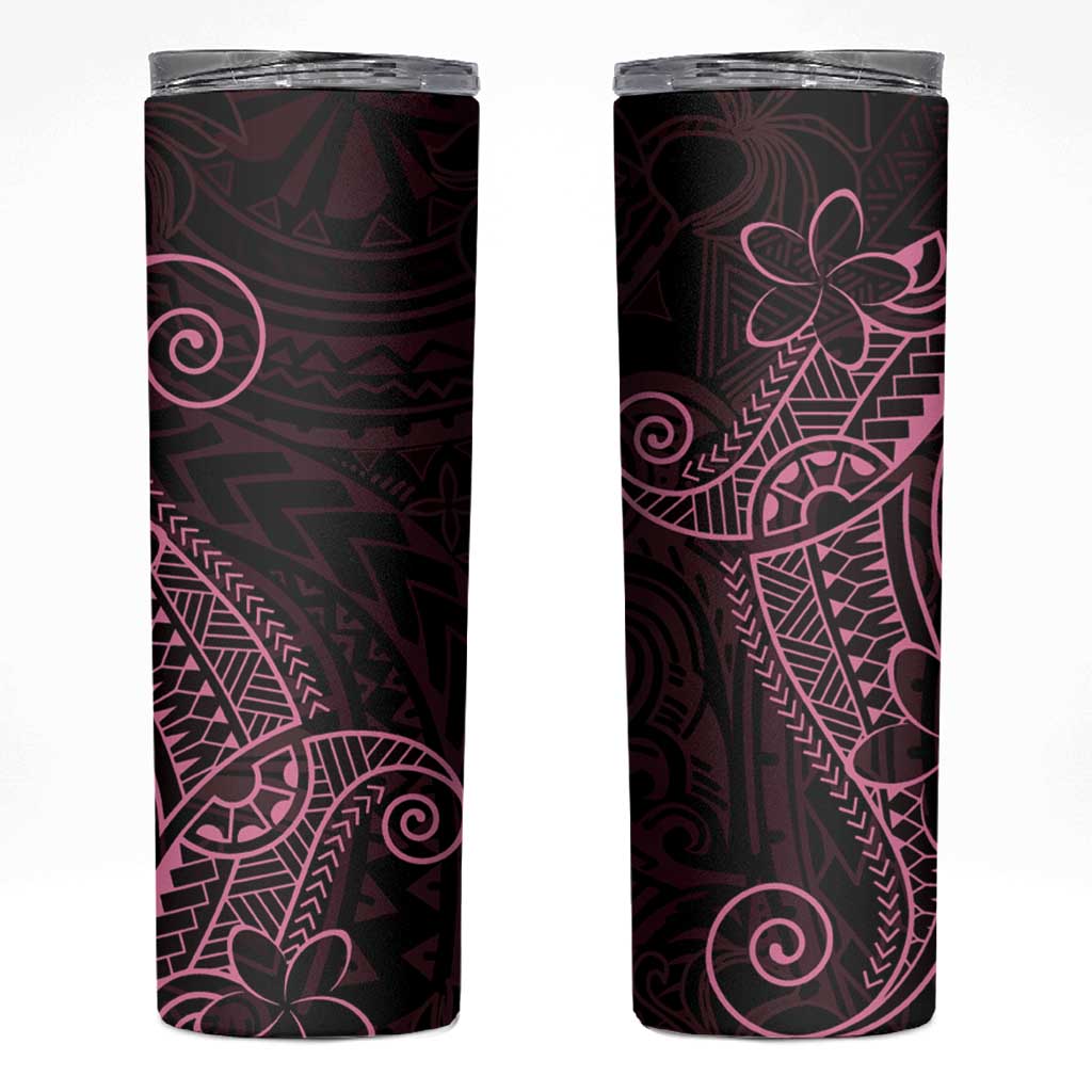 Black Pink Polynesian Tribal Skinny Tumbler LT9 Pink - Polynesian Pride