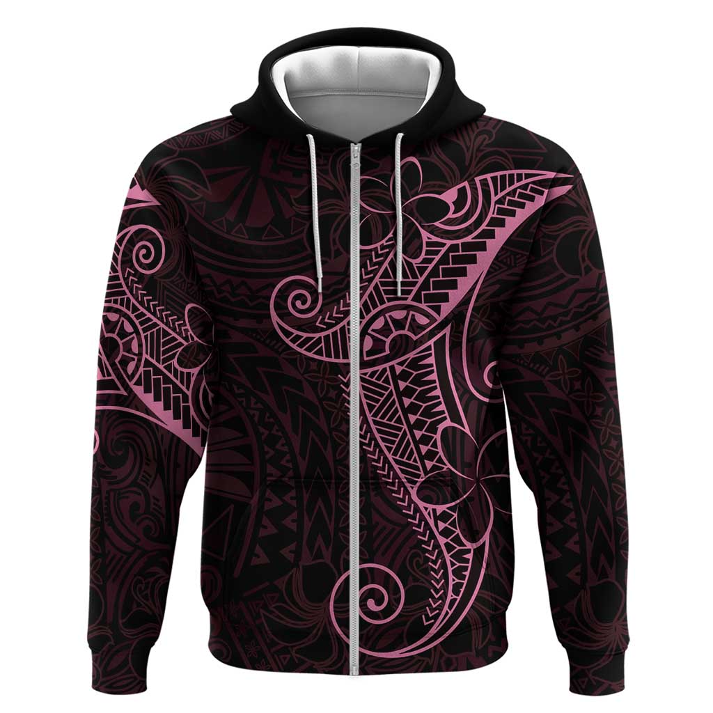 Black Pink Polynesian Tribal Zip Hoodie LT9 Zip Hoodie Pink - Polynesian Pride