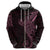 Black Pink Polynesian Tribal Zip Hoodie - Polynesian Pride
