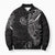 Black White Polynesian Tribal Bomber Puffer Jacket - Polynesian Pride