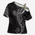 Black White Polynesian Tribal Cross Shoulder Shirt - Polynesian Pride