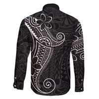 Black White Polynesian Tribal Family Matching Off Shoulder Short Dress and Hawaiian Shirt - Polynesian Pride