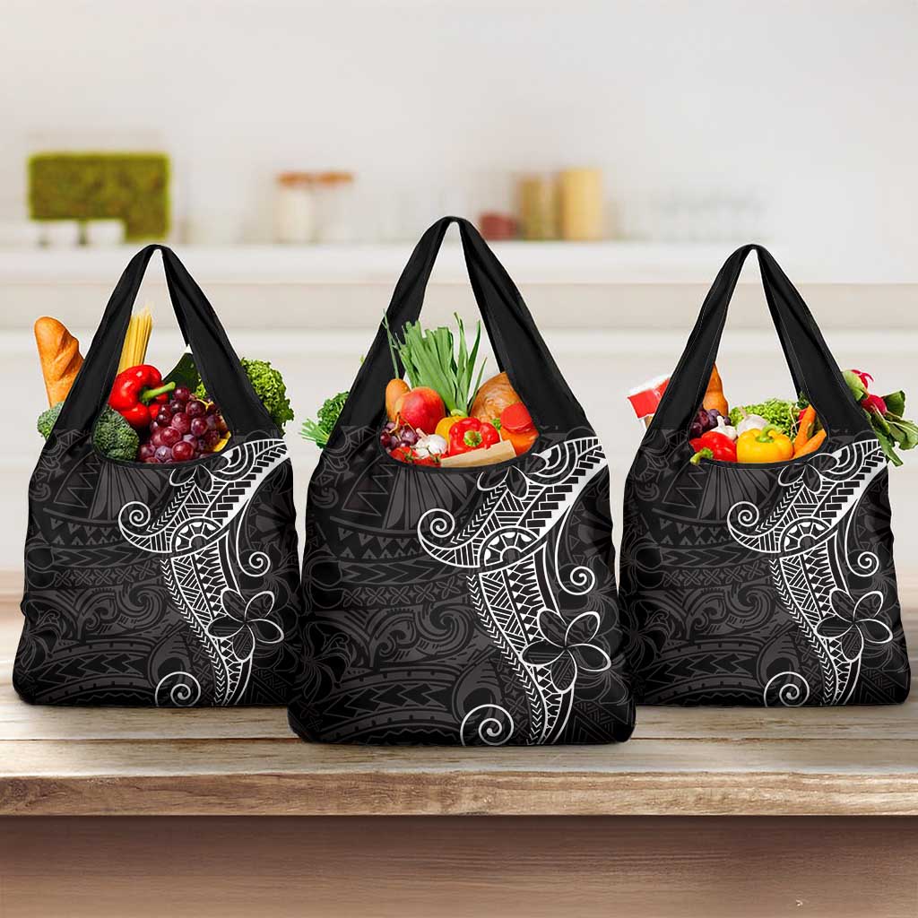 Black White Polynesian Tribal Grocery Bag - Polynesian Pride